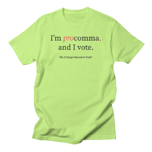 Neon Green T-shirt with "I'm Procomma and I Vote" text